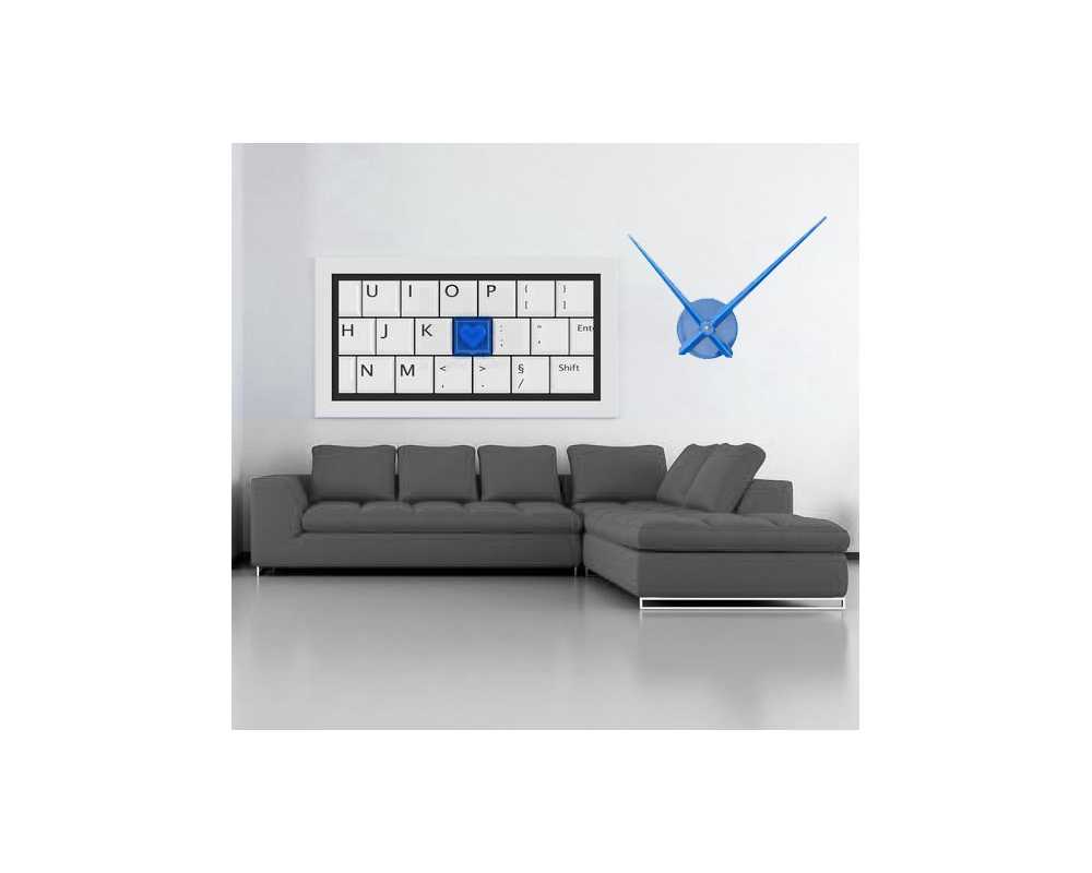 Duży Zegar ścienny 3D DIY XXL12S niebieski do dużego pokoju