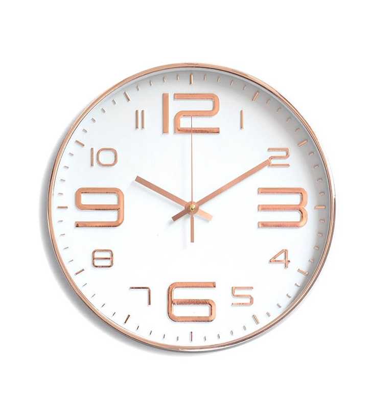 Klasyczny zegar ścienny w nowoczesnym stylu Rose Gold cyfra M3 - dekoracyjny zegar wiszący - wyposażenie wnętrz 