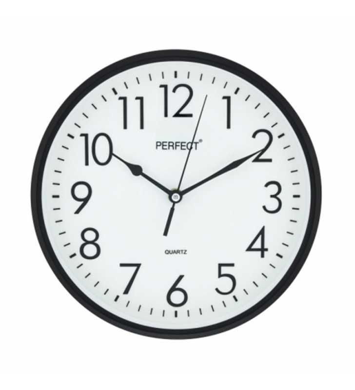 Klasyczny zegar ścienny 5742 czarny - dekoracyjny zegar wiszący - wyposażenie wnętrz