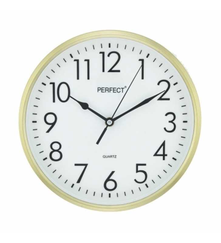 Klasyczny zegar ścienny 5742 złoty - dekoracyjny zegar wiszący - wyposażenie wnętrz 