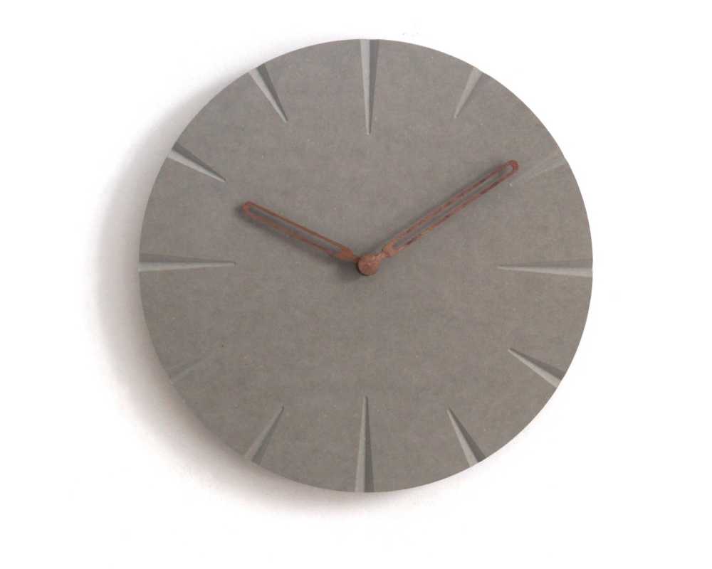 Nowoczesny zegar ścienny ECOBOARD Szary 3D - dekoracyjny zegar wiszący - wyposażenie wnętrz 