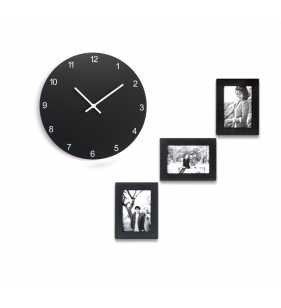 Zegar z ramkami na zdjęcia - Nowoczesny zegar ścienny Happy Hour Frame ramki ramka 3 zdjęcia