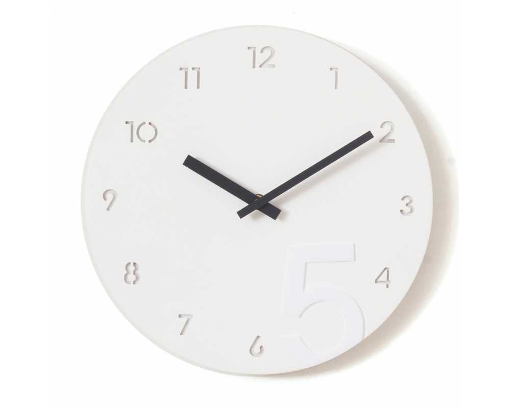 Nowoczesny zegar ścienny minimalistyczny biało-czarny - dekoracyjny zegar wiszący - wyposażenie wnętrz 