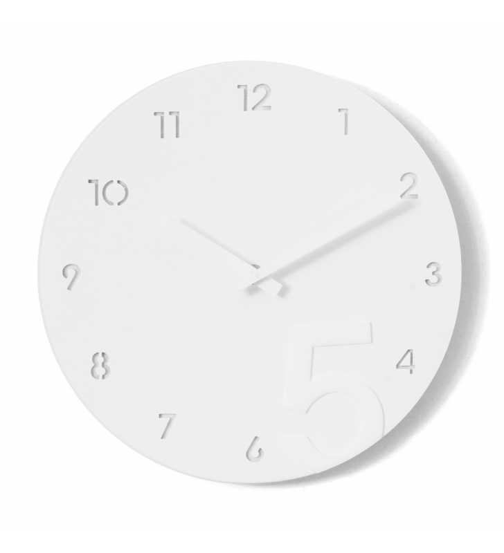 Nowoczesny zegar ścienny minimalistyczny biały - dekoracyjny zegar wiszący - wyposażenie wnętrz 