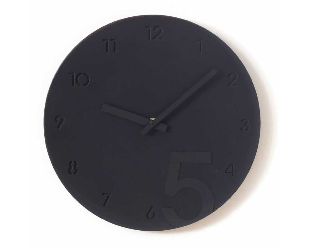 Nowoczesny zegar ścienny minimalistyczny czarny - dekoracyjny zegar wiszący - wyposażenie wnętrz 