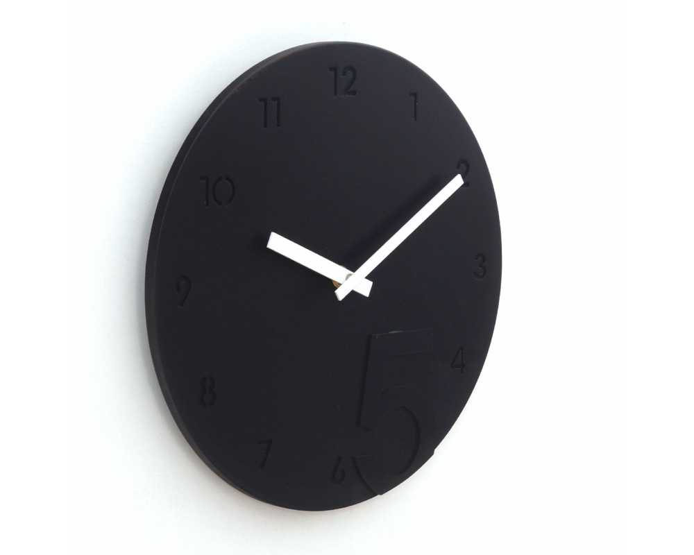 Nowoczesny zegar ścienny minimalistyczny czarno-biały - dekoracyjny zegar wiszący - wyposażenie wnętrz 