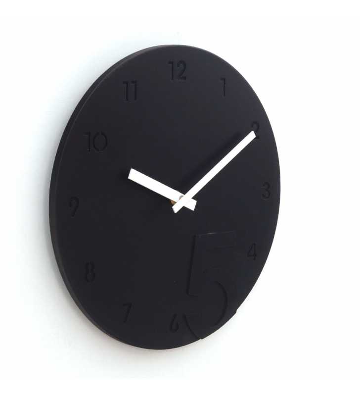 Nowoczesny zegar ścienny minimalistyczny czarno-biały - dekoracyjny zegar wiszący - wyposażenie wnętrz 