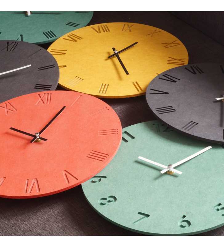 Nowoczesny zegar ścienny ECOBOARD RZYMSKI - turkus - dekoracyjny zegar wiszący - wyposażenie wnętrz 