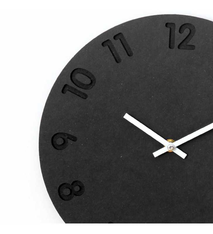 Nowoczesny zegar ścienny ECOBOARD czarny arabski - dekoracyjny zegar wiszący - wyposażenie wnętrz 