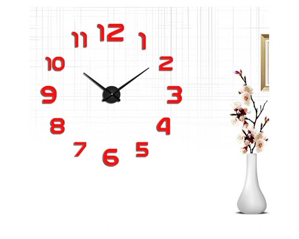 Nowoczesny zegar ścienny naklejany na ścianę DIY XXL od 70-130 cm 12S002