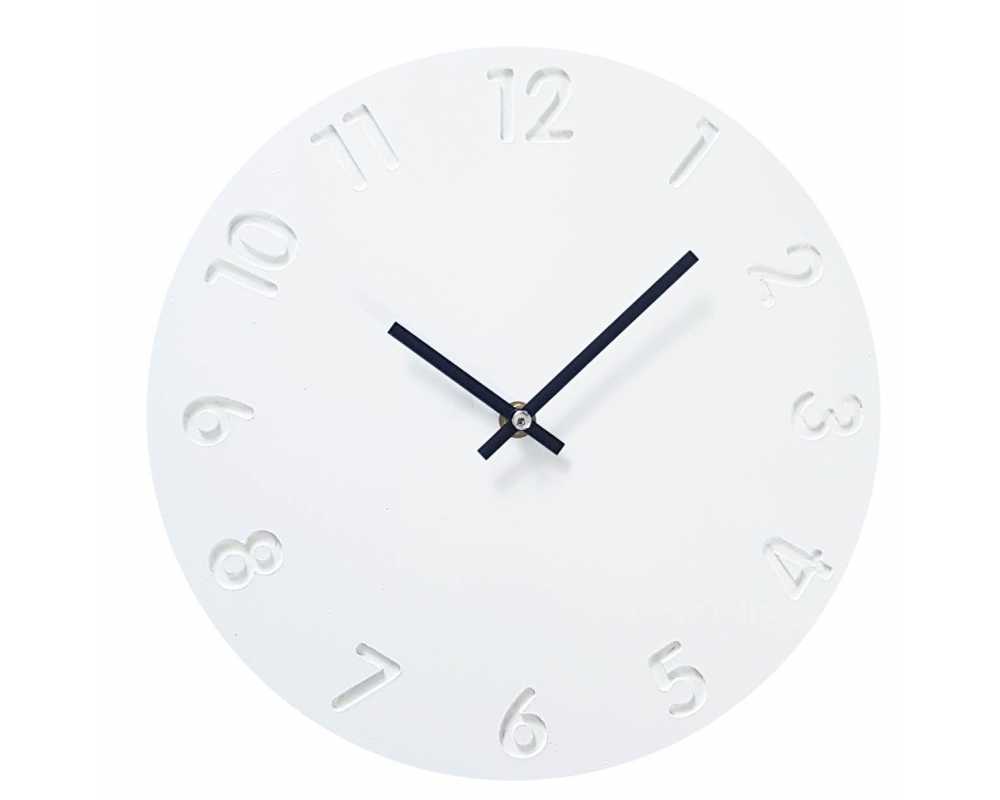 Skandynawski zegar ścienny biało czarny - dekoracyjny zegar wiszący - wyposażenie wnętrz 