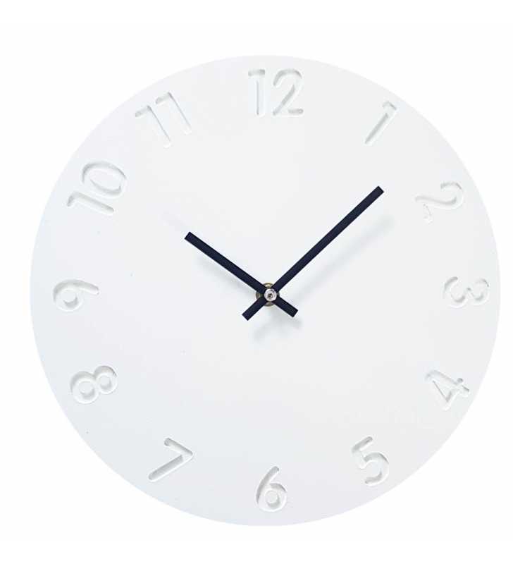 Skandynawski zegar ścienny biało czarny - dekoracyjny zegar wiszący - wyposażenie wnętrz 