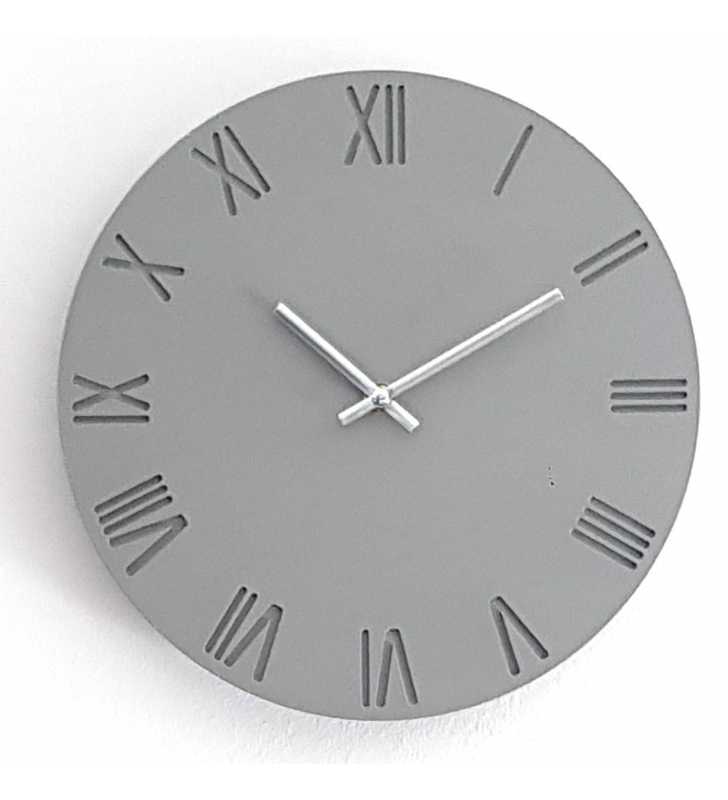 Skandynawski zegar ścienny grey-rzym - dekoracyjny zegar wiszący - wyposażenie wnętrz 