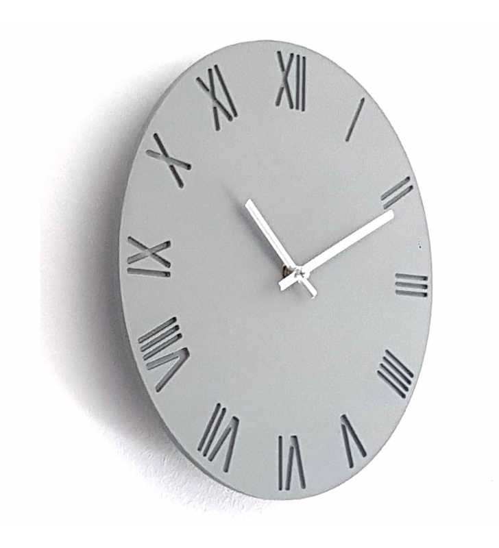 Skandynawski zegar ścienny grey-rzym - dekoracyjny zegar wiszący - wyposażenie wnętrz 