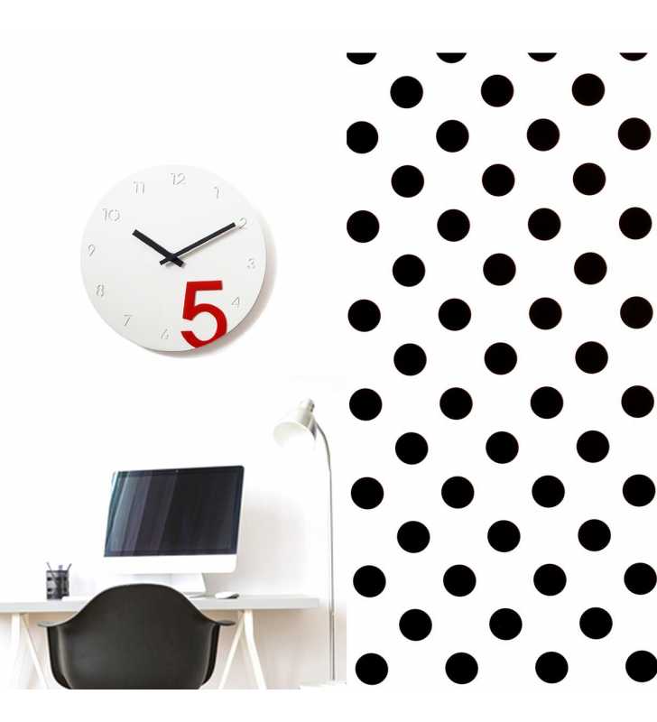 Nowoczesny zegar ścienny minimalistyczny biało-czerwony - dekoracyjny zegar wiszący - wyposażenie wnętrz 