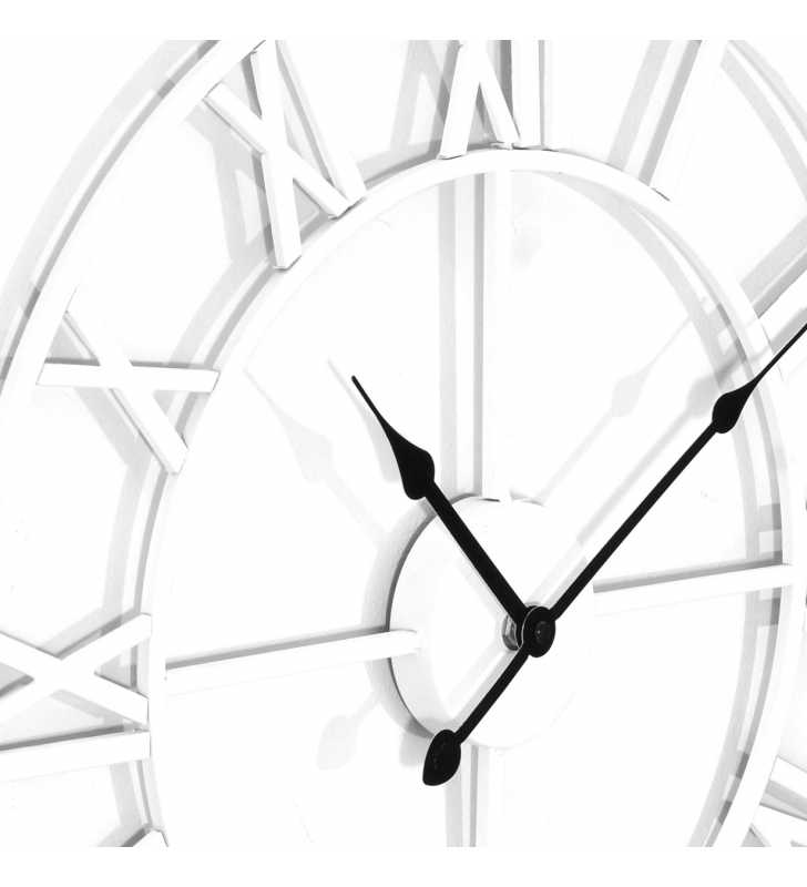 Metalowy zegar ścienny Loft industrialny biały 80 cm
