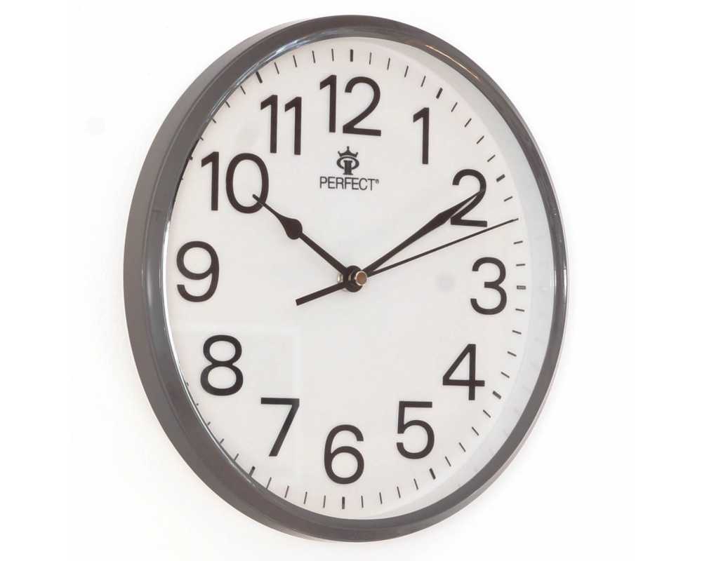 Klasyczny zegar ścienny 683 szary - dekoracyjny zegar wiszący - wyposażenie wnętrz