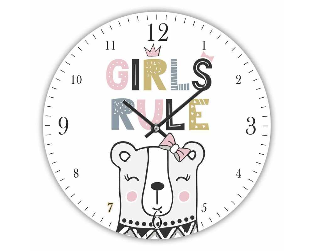 Zegar dla dzieci ścienny Happy Hour Girls