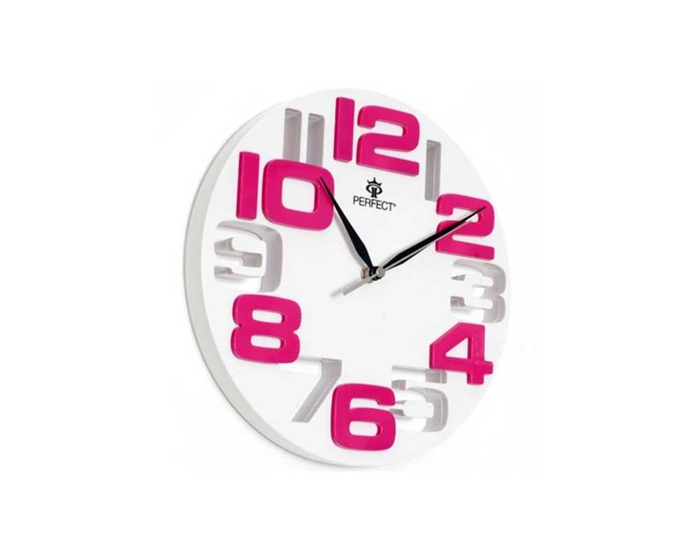 Zegar ścienny 689 różowy 3D