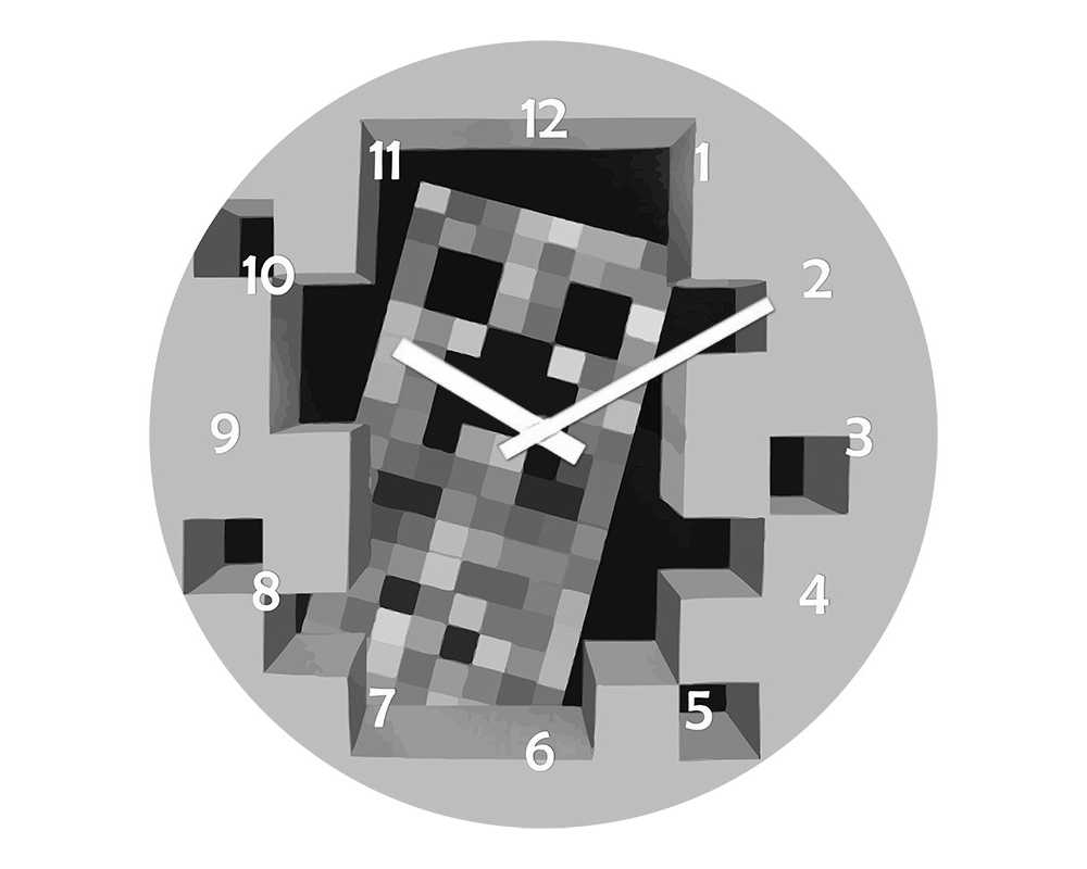 Zegar ścienny do pokoju dziecka Happy Hour Minecraft2