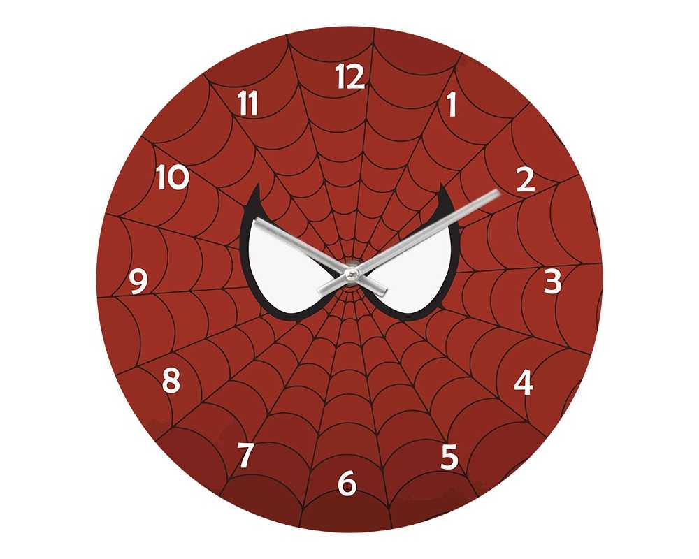 Zegar ścienny do pokoju dziecka i młodzieżowego Happy Hour Spider Red