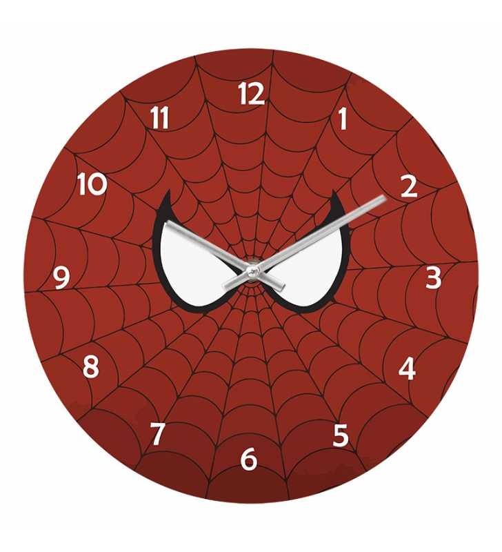 Zegar ścienny do pokoju dziecka i młodzieżowego Happy Hour Spider Red