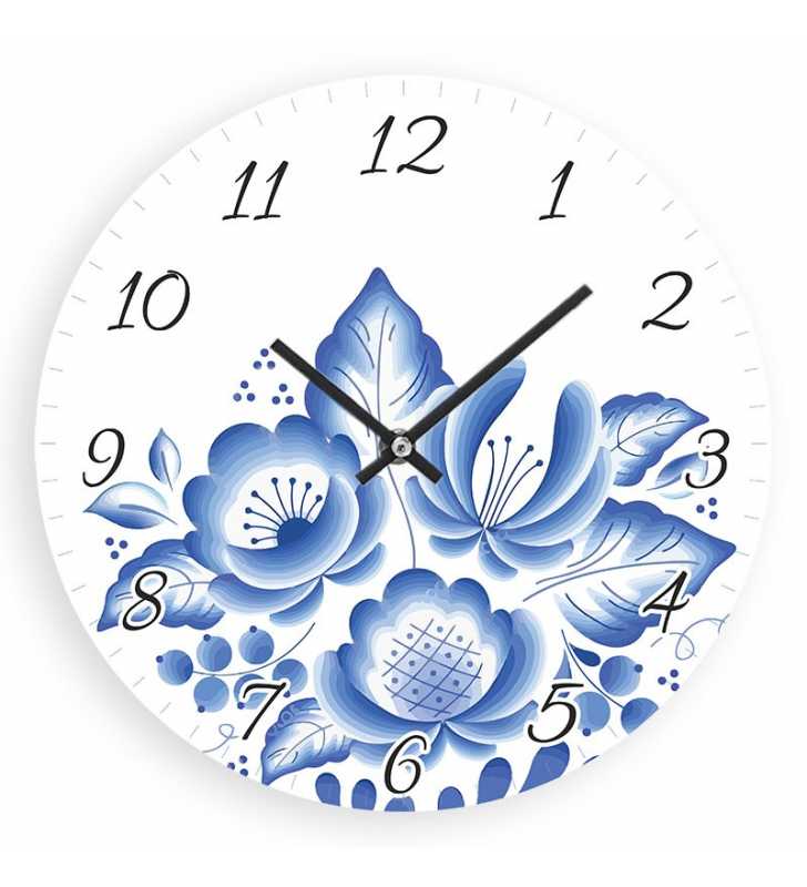 Zegar ścienny Folk - wzór ludowy kwiaty -1 ➤ nowoczesne zegary ścienne ludowe  ➤ zegary ścienne Hit