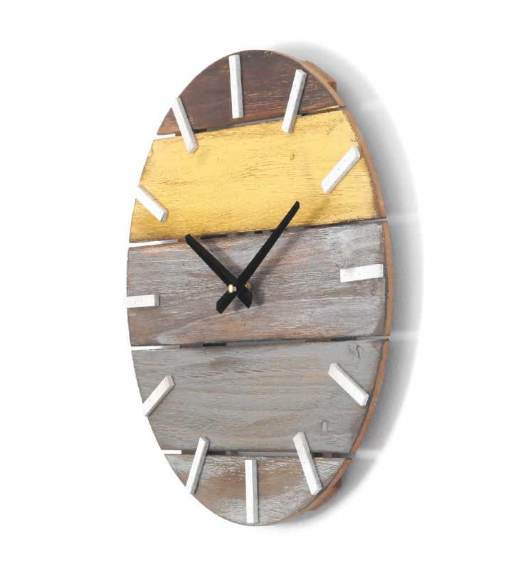 Nowoczesny zegar ścienny drewniany 3D kolor - dekoracyjny zegar wiszący - wyposażenie wnętrz - drewniany 