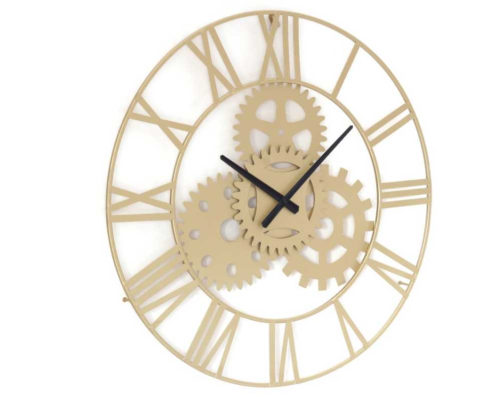 Zegar ścienny Loft 60 cm metalowy industrailny złoty