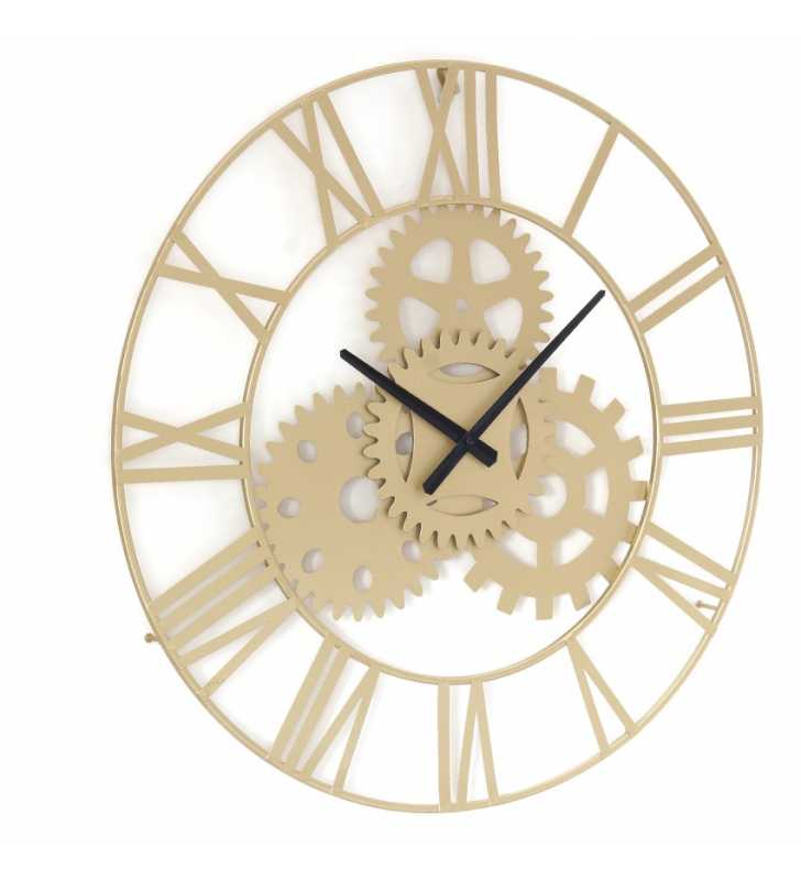 Zegar ścienny Loft 60 cm metalowy industrailny złoty