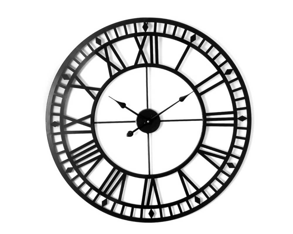 Duży metalowy zegar ścienny minuty loft 80 cm 