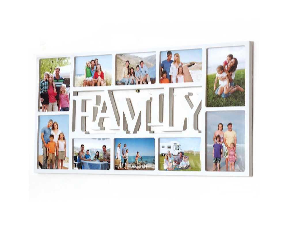 Ramka  na zdjęcia Family biała 10 zdjęć 72 cm x 37 cm
