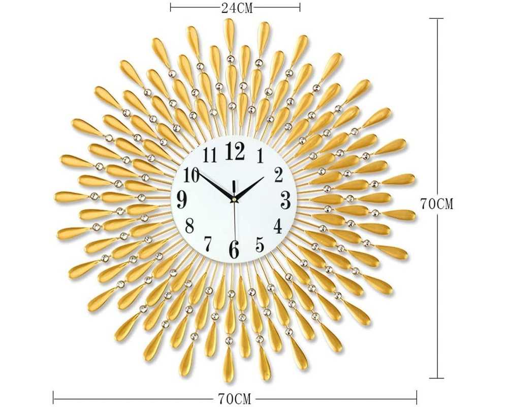 Nowoczesny zegar ścienny Nextgeneration DIAMOND 1245 złoty