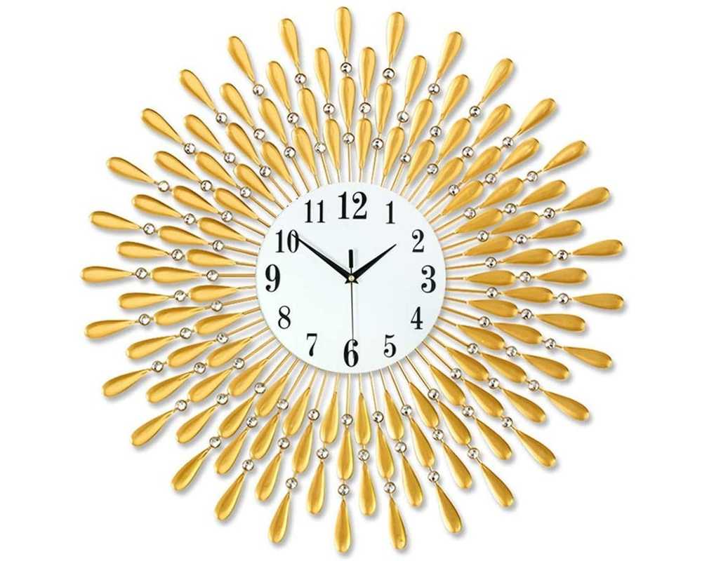 Nowoczesny zegar ścienny Nextgeneration DIAMOND 1245 złoty