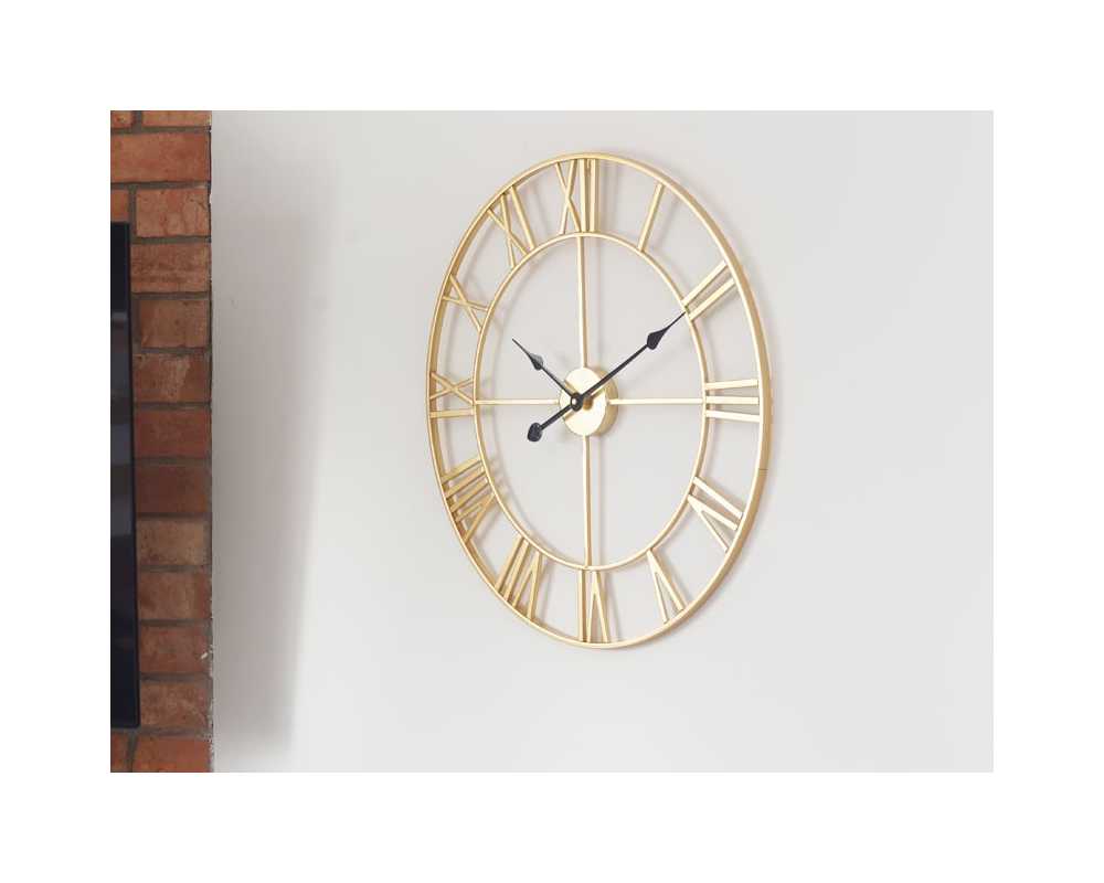 Loft zegar metalowy 60 cm kolor złoty