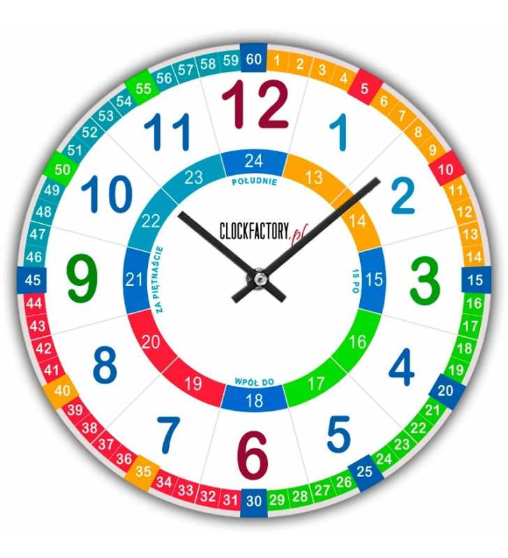 Zegar dla dzieci ścienny Happy Hour do nauki godzin 2