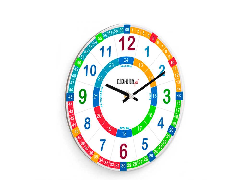 Zegar dla dzieci ścienny Happy Hour do nauki godzin 2