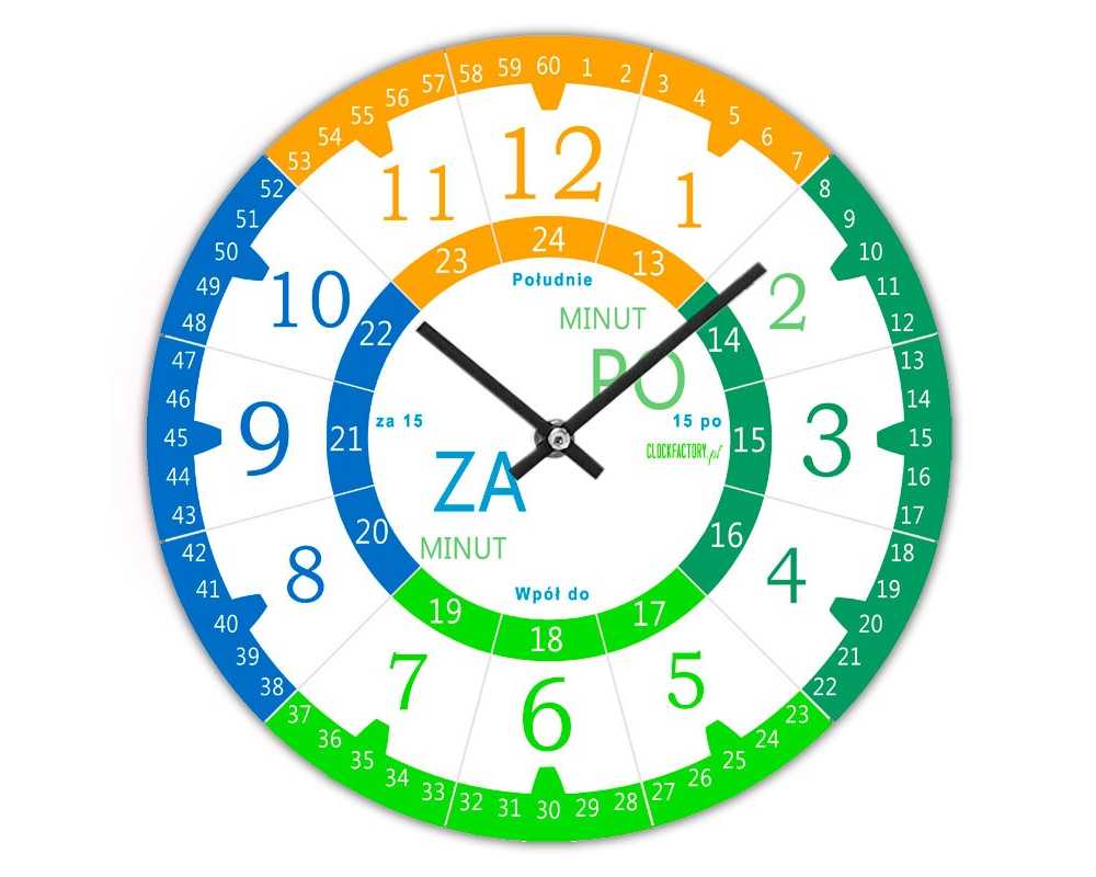 Zegar dla dzieci ścienny Happy Hour do nauki godzin 3