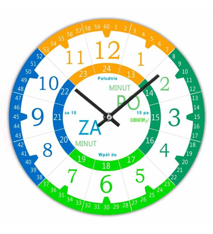 Zegar dla dzieci ścienny Happy Hour do nauki godzin 3