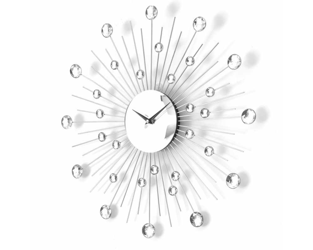 Zegar ścienny Crystal - DIamond - Nowoczesny zegar ścienny Nextgeneration DIAMOND 905  minimal efekt lustra 