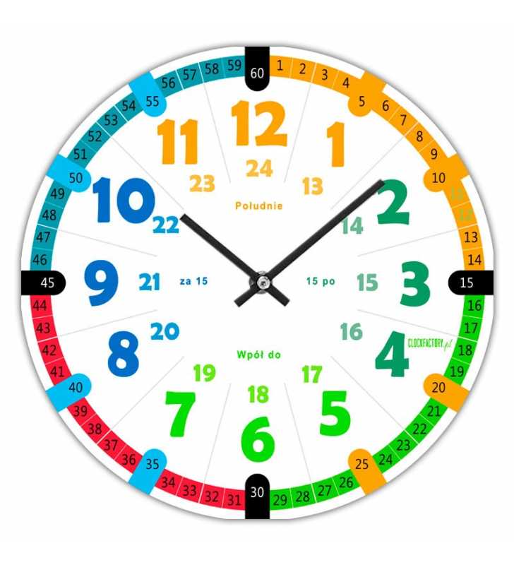 Zegar dla dzieci ścienny Happy Hour do nauki godzin 4