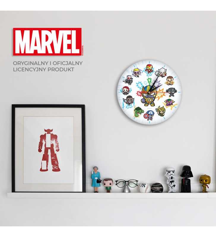 Zegar dla dzieci ścienny Marvl Avengers