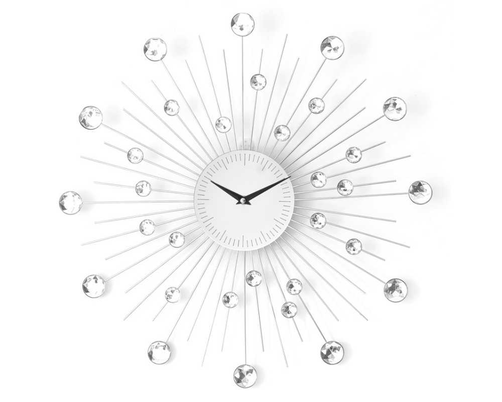 Zegar ścienny Crystal - DIamond - Nowoczesny zegar ścienny Nextgeneration DIAMOND 905  minimal efekt lustra indeks 4 