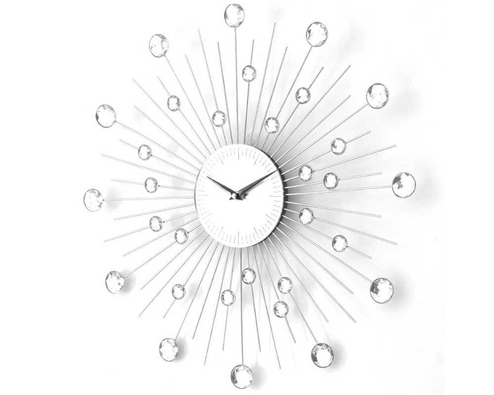 Zegar ścienny Crystal - DIamond - Nowoczesny zegar ścienny Nextgeneration DIAMOND 905  minimal efekt lustra indeks 4 