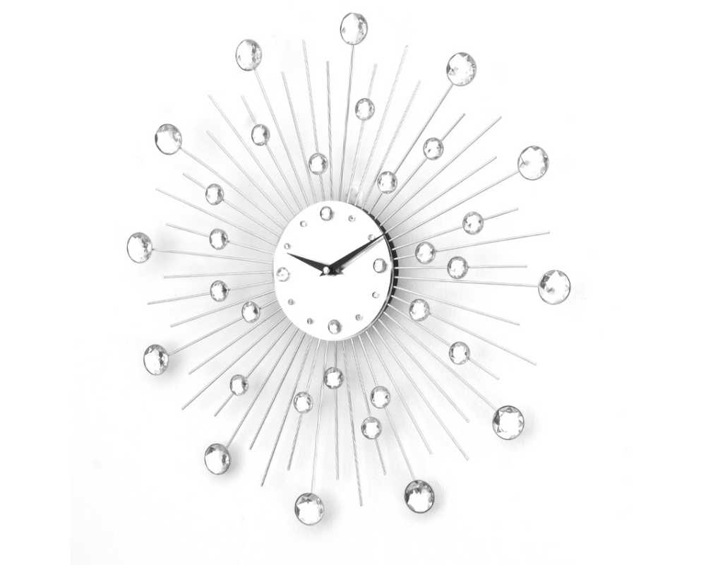 Zegar ścienny Crystal - DIamond - Nowoczesny zegar ścienny Nextgeneration DIAMOND 905  minimal efekt lustra cyrkonie e-7