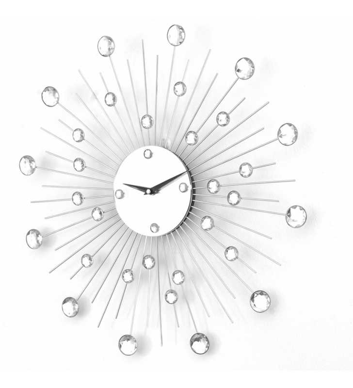 Zegar ścienny Crystal - DIamond - Nowoczesny zegar ścienny Nextgeneration DIAMOND 905  minimal efekt lustra cyrkonie e-8