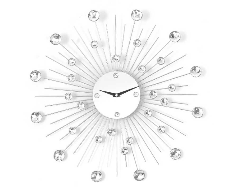Zegar ścienny Crystal - DIamond - Nowoczesny zegar ścienny Nextgeneration DIAMOND 905  minimal efekt lustra cyrkonie e-8