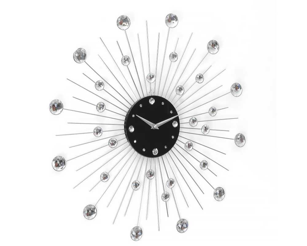 Zegar ścienny Crystal - DIamond - Nowoczesny zegar ścienny Nextgeneration DIAMOND 905  minimal efekt lustra cyrkonie e-9