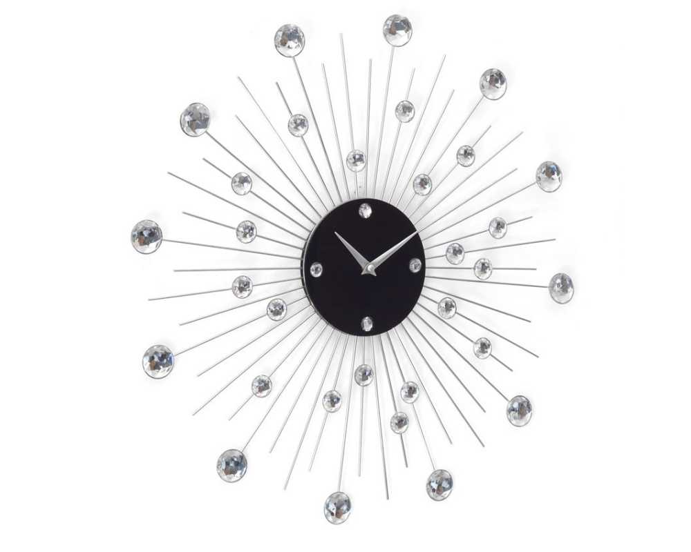 Zegar ścienny Crystal - DIamond - Nowoczesny zegar ścienny Nextgeneration DIAMOND 905  minimal efekt lustra cyrkonie e-10