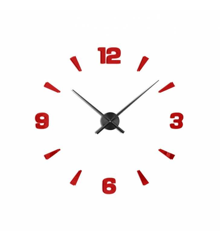 Zegar ścienny diy duży T4218 czerwono czarny 130 cm